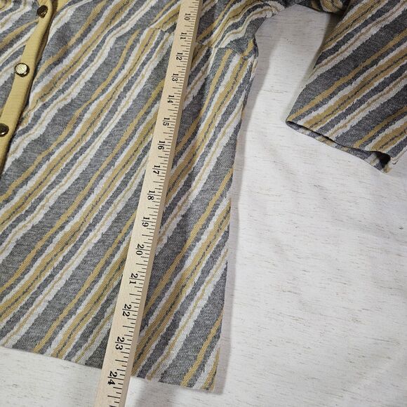 Vtg Kay Windsor Striped Cardigan Sz M Yellow Gray USA Grannycore Unionmade 50's - Picture 9 of 10